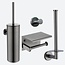 Toiletaccessoireset 4-delig Gun metal