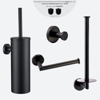 Toiletaccessoireset 4-delig Zwart