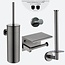 Toiletaccessoireset 4-delig Gun metal