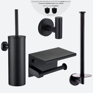 Toiletaccessoireset 4-delig Zwart