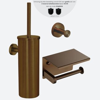Toiletaccessoireset 3-delig Koper