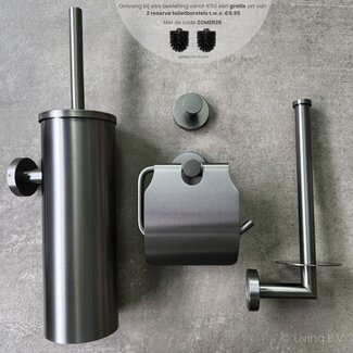 Toiletaccessoireset 4-delig Gun metal