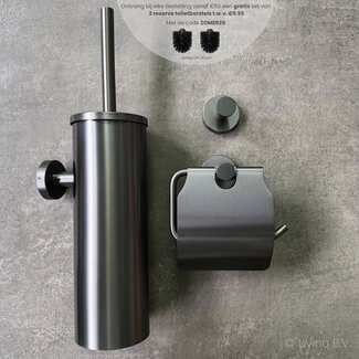 Toiletaccessoireset 3-delig Gun Metal
