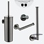 Toiletaccessoireset 4-delig Gun metal