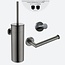 Toiletaccessoireset 3-delig Gun metal