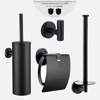 Toiletaccessoireset 4-delig Zwart