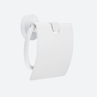 Toiletrolhouder met klep Wit