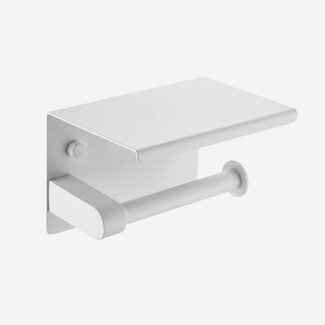Toiletrolhouder met plateau Wit