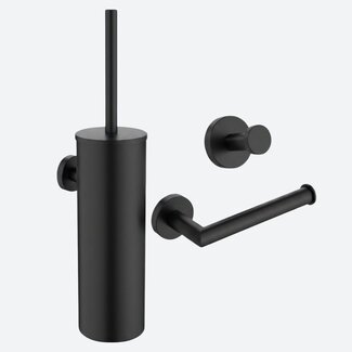 Toiletaccessoireset 3-delig Zwart