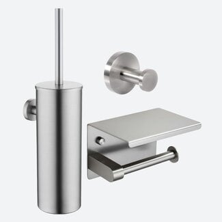 Toiletaccessoireset 3-delig RVS