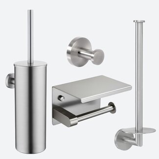 Toiletaccessoireset 4-delig RVS
