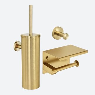 Toiletaccessoireset 3-delig Goud