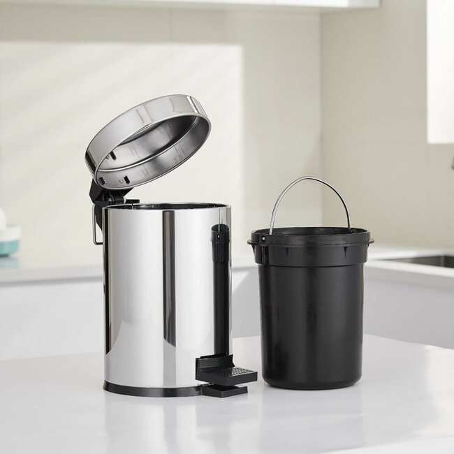 Pedaalemmer 3 liter - Chroom