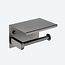 Toiletrolhouder met plateau Gun metal