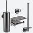 Toiletaccessoireset 4-delig Gun metal