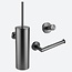 Toiletaccessoireset 3-delig Gun metal