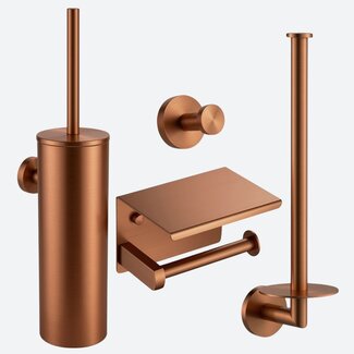 Toiletaccessoireset 4-delig Koper