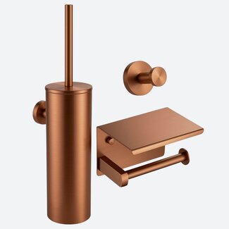 Toiletaccessoireset 3-delig Koper