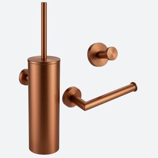 Toiletaccessoireset 3-delig Koper