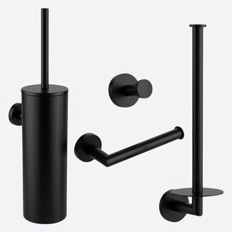Toiletaccessoireset 4-delig Zwart