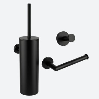 Toiletaccessoireset 3-delig Zwart