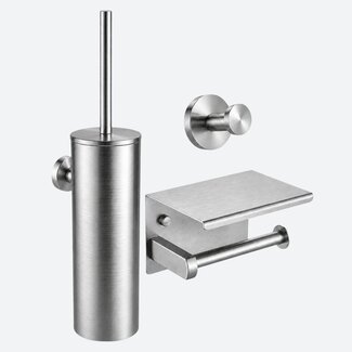 Toiletaccessoireset 3-delig RVS