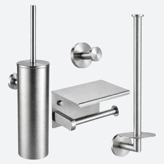 Toiletaccessoireset 4-delig RVS