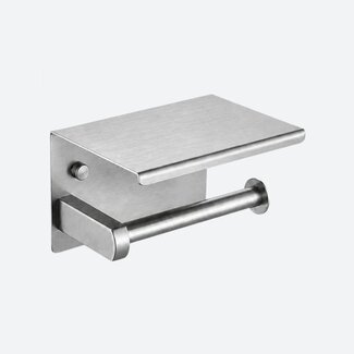 Toiletrolhouder met plateau RVS