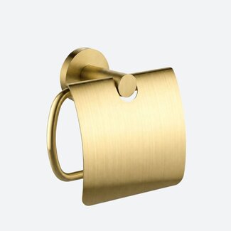 Toiletrolhouder met klep Goud