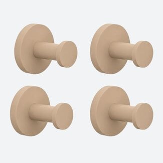 Handdoekhaakjes beige (4 stuks)