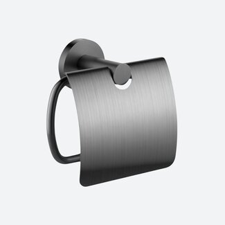 Toiletrolhouder met klep Gun metal