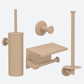 Toiletaccessoireset 4-delig beige