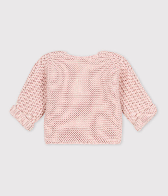 Petit Bateau Gebreide Unisex Babycardigan in Ribbelsteek - Saline