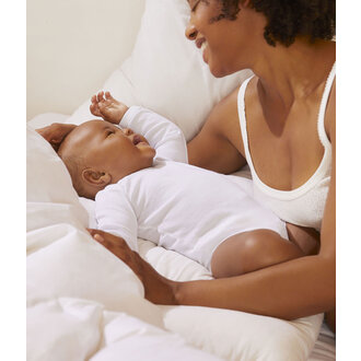 Petit Bateau Set van 2 Rompertjes met Lange Mouwen - Wit