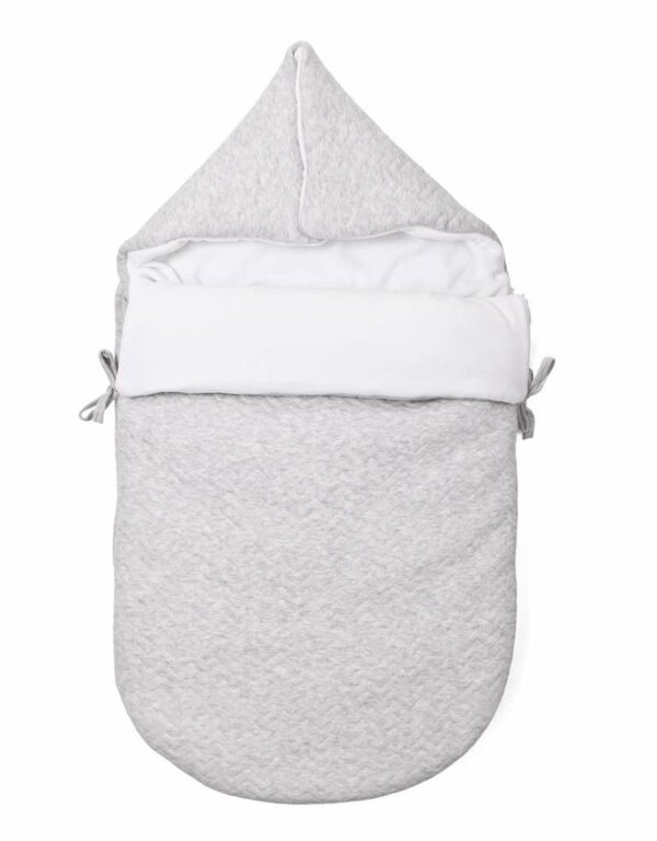 Poetree Kids Chevron Light Grey Melange - Voetenzak/Engelennestje