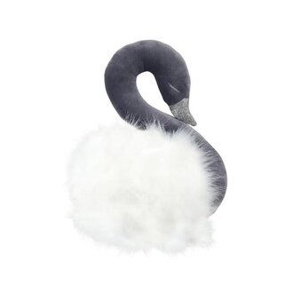 Cotton & Sweets Swan Wall Decoration - Graphit with White Fur