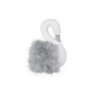 Cotton & Sweets Swan Wall Decoration - White with Grey Fur