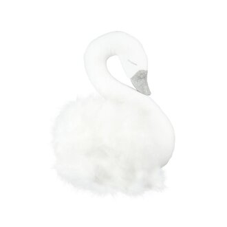 Cotton & Sweets Swan Wall Decoration - White with White Fur