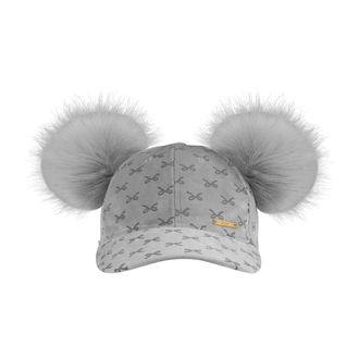 Bjällra Couture Cap - Grey Bow Velvet