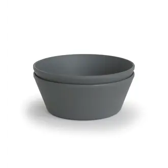 Mushie Round Dinnerware Bowl, Set of 2 - Smoke