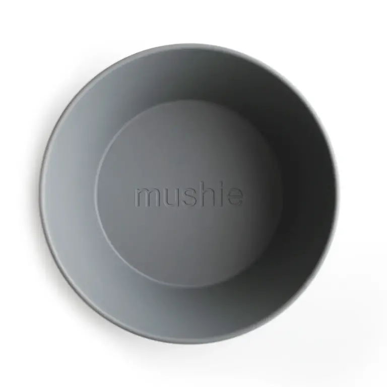 Mushie Round Dinnerware Bowl, Set of 2 - Smoke