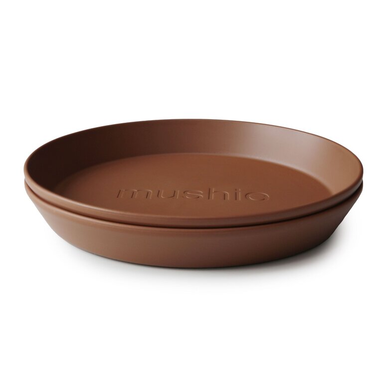 Mushie Round Dinnerware Plates, Set of 2 - Caramel