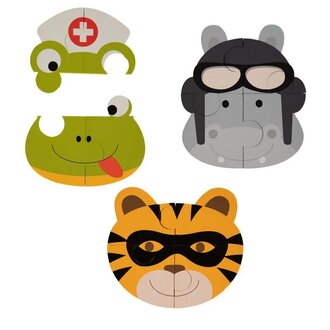 Bojungle B-Animal Puzzle (3 pcs) Tiger - Hippo - Frog
