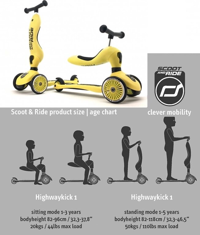 Scoot and Ride Highwaykick 1- Lemon