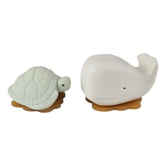 Hevea Squeeze & Splash Whale & Turtle - White