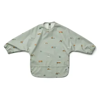 Liewood Merle Cape Bib - Vehicles Dove Blue Mix