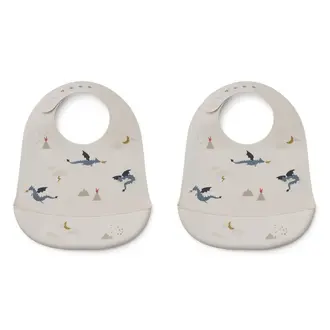 Liewood Tilda Silicone Bib 2-Pack - Little Dragon Sandy