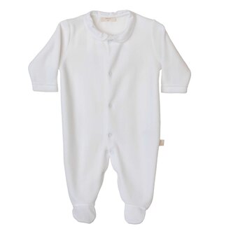 BabyGi White Velours Babygrow Wings