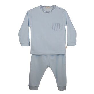 BabyGi 2 Pc. Velour Set Blue Stripes