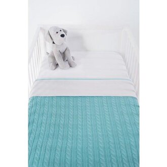 Jollein Laken Wieg 75x100cm - White with Jade Piping